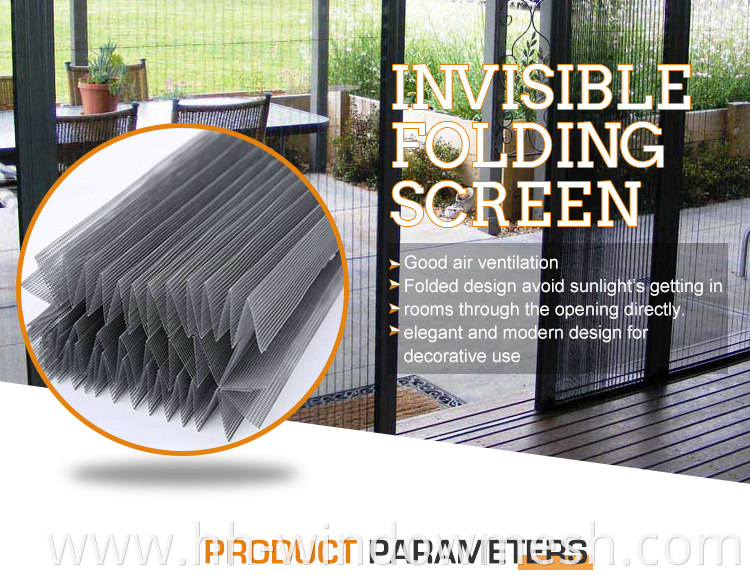 Polyester pleated insect screen for retractable windows and doors